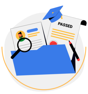 Folder of degree and resume representing employment and education aid